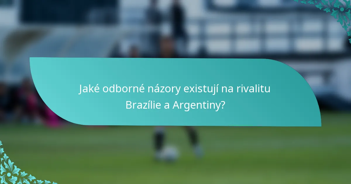 Jaké odborné názory existují na rivalitu Brazílie a Argentiny?