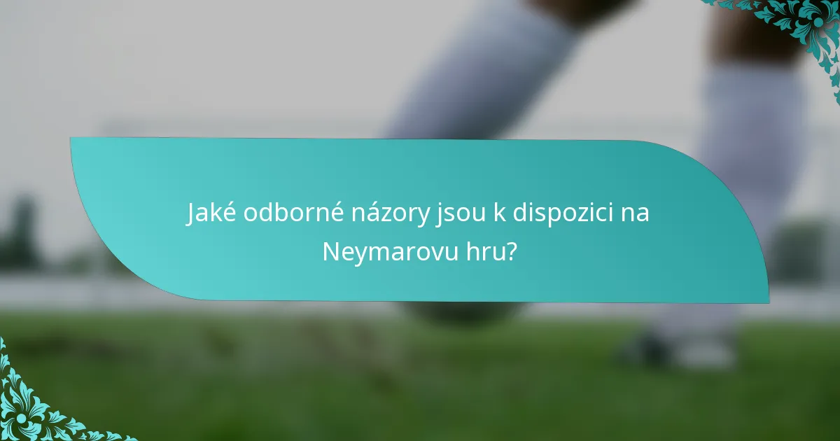 Jaké odborné názory jsou k dispozici na Neymarovu hru?